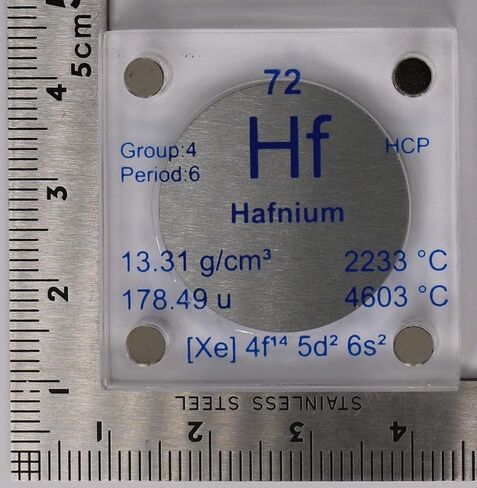 قرص معدني هافنيوم (Hf) مقاس 24.26 مم مع علبة أكريليك للتجميع أو التجارب in Kuwait