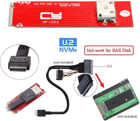 محول CY PCI-E 4.0 M.2 M-Key إلى Oculink SFF-8612 SFF-8611 محول المضيف لـ PCIe Nvme SSD 2260 in Saudi Arabia
