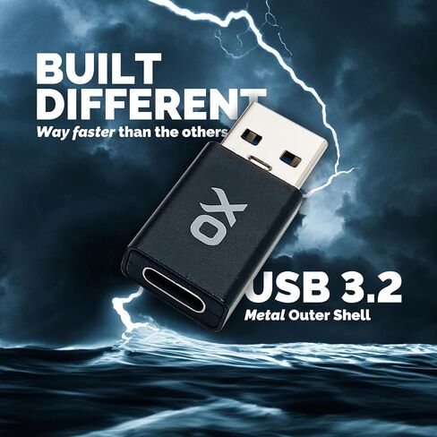 Ox Power [10Gbps] USB to USB C Adapter: Small but Mighty! High-Speed Type-c to USB Adapter. [USB-C 3.2] USB C to USB A Adapter for Charging & Data Transfer (Black, USB-C Female (3-Pack)) in Saudi Arabia