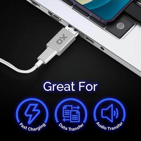 Ox Power [10Gbps] USB to USB C Adapter: Small but Mighty! High-Speed Type-c to USB Adapter. [USB-C 3.2] USB C to USB A Adapter for Charging & Data Transfer (Black, USB-C Female (3-Pack)) in Saudi Arabia