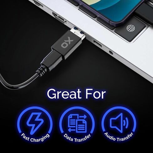 Ox Power [10Gbps] USB to USB C Adapter: Small but Mighty! High-Speed Type-c to USB Adapter. [USB-C 3.2] USB C to USB A Adapter for Charging & Data Transfer (Black, USB-C Female (3-Pack)) in Saudi Arabia