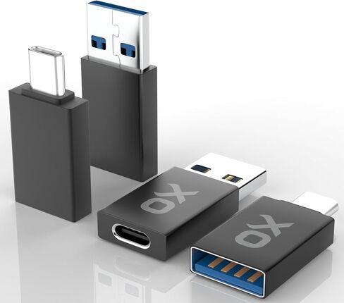Ox Power [10Gbps] USB to USB C Adapter: Small but Mighty! High-Speed Type-c to USB Adapter. [USB-C 3.2] USB C to USB A Adapter for Charging & Data Transfer (Black, USB-C Female (3-Pack)) in Saudi Arabia
