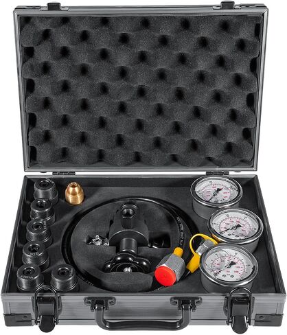 70DC Digital Hydraulic Pressure Test Coupling Kit Hydraulic Pressure Gauge Kit for Excavator Construction Machinery 2 Gauges 2 Test Hoses 18 Couplings 29 Tee Connectors 700BAR/10000PSI/70Mpa in Kuwait