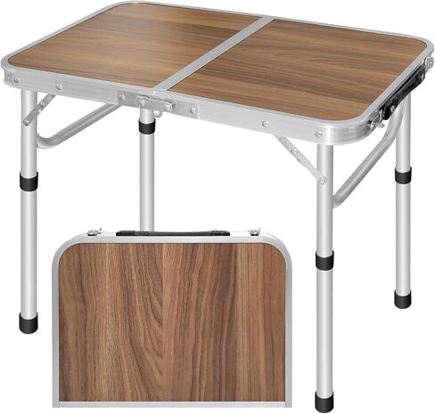 Folding Camping Table 2ft Portable Picnic Table Adjustable Height Table Small Card Table Aluminum Foldable Lightweight with Carry Handle for Indoor Outdoor Hiking Camp BBQ Beach in Saudi Arabia