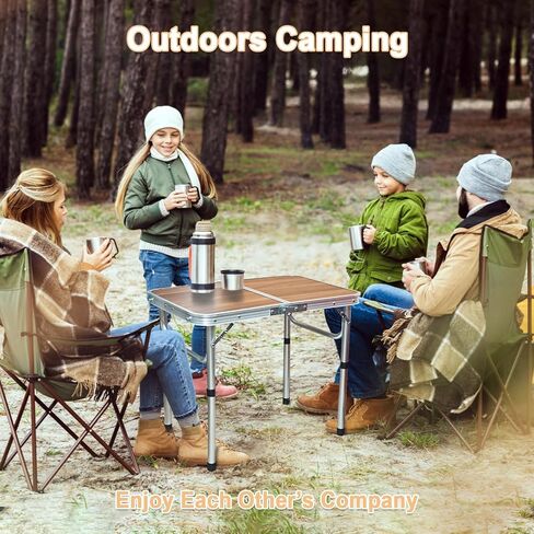 Folding Camping Table 2ft Portable Picnic Table Adjustable Height Table Small Card Table Aluminum Foldable Lightweight with Carry Handle for Indoor Outdoor Hiking Camp BBQ Beach in Saudi Arabia