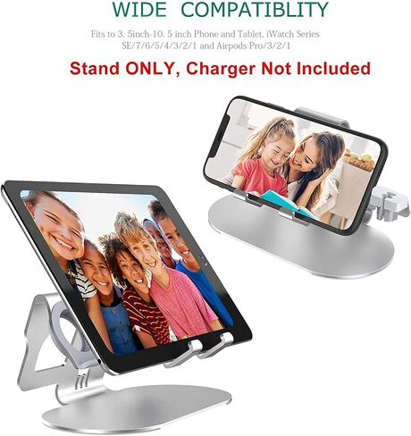 3 in 1 Phone Stand for Desk Aluminum Apple Watch Charger Stand Phone Holder for iPhone 14 13 12 11 All Series, iWatch Series 8/SE2/7/6/SE/5/4/3/2, AirPods, iPad in Saudi Arabia