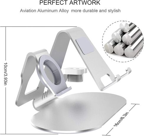 3 in 1 Phone Stand for Desk Aluminum Apple Watch Charger Stand Phone Holder for iPhone 14 13 12 11 All Series, iWatch Series 8/SE2/7/6/SE/5/4/3/2, AirPods, iPad in Saudi Arabia