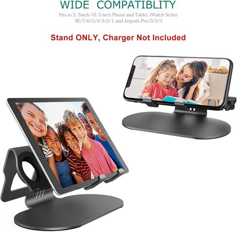 3 in 1 Phone Stand for Desk Aluminum Apple Watch Charger Stand Phone Holder for iPhone 14 13 12 11 All Series, iWatch Series 8/SE2/7/6/SE/5/4/3/2, AirPods, iPad in Saudi Arabia