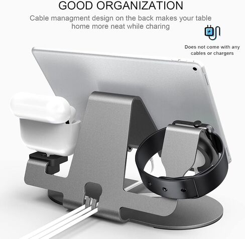 3 in 1 Phone Stand for Desk Aluminum Apple Watch Charger Stand Phone Holder for iPhone 14 13 12 11 All Series, iWatch Series 8/SE2/7/6/SE/5/4/3/2, AirPods, iPad in Saudi Arabia