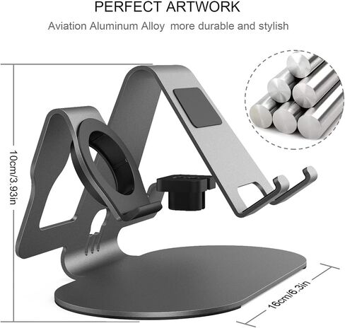 3 in 1 Phone Stand for Desk Aluminum Apple Watch Charger Stand Phone Holder for iPhone 14 13 12 11 All Series, iWatch Series 8/SE2/7/6/SE/5/4/3/2, AirPods, iPad in Saudi Arabia