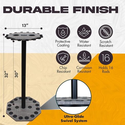 Rush Creek Creations 16-Rod Round Fishing Rod Holder for Garage, Tackle Box in Kuwait