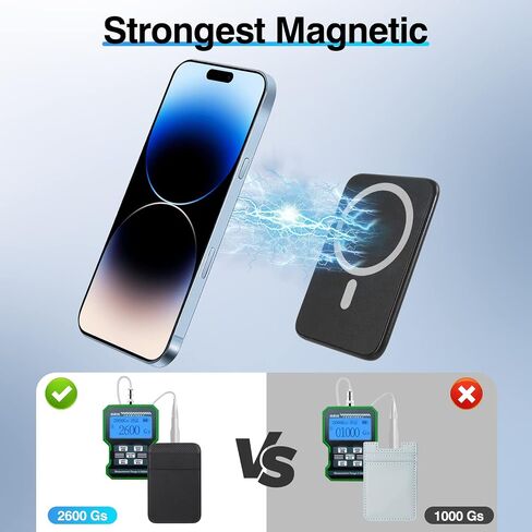 SHANSHUI Wallet Compatible for Magsafe, Magnetic Phone Wallet Card Holder for Back of Phone Compatible for iPhone 15/14/13/12 Mini/Plus/Pro/Pro Max & Magsafe case -Black in Kuwait