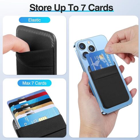SHANSHUI Wallet Compatible for Magsafe, Magnetic Phone Wallet Card Holder for Back of Phone Compatible for iPhone 15/14/13/12 Mini/Plus/Pro/Pro Max & Magsafe case -Black in Kuwait