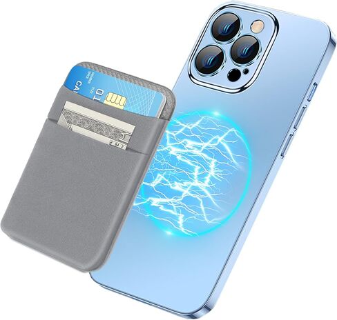 SHANSHUI Wallet Compatible for Magsafe, Magnetic Phone Wallet Card Holder for Back of Phone Compatible for iPhone 15/14/13/12 Mini/Plus/Pro/Pro Max & Magsafe case -Black in Kuwait