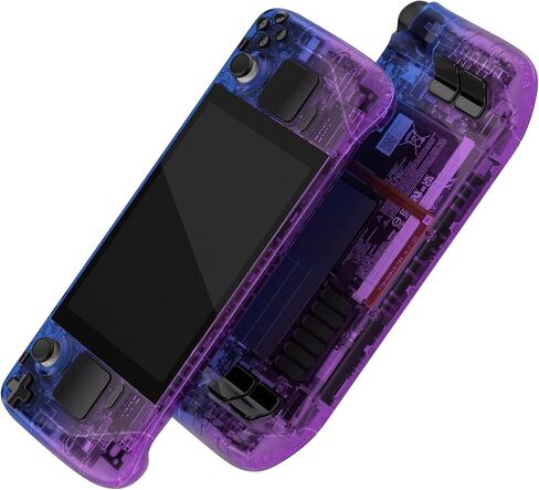 eXtremeRate Gradient Translucent Bluebell Faceplate Back Plate Shell for Steam Deck LCD, Handheld Console Replacement Housing Case, Custom Full Set Shell with Buttons for Steam Deck - Console Without in Saudi Arabia