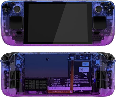 eXtremeRate Gradient Translucent Bluebell Faceplate Back Plate Shell for Steam Deck LCD, Handheld Console Replacement Housing Case, Custom Full Set Shell with Buttons for Steam Deck - Console Without in Saudi Arabia