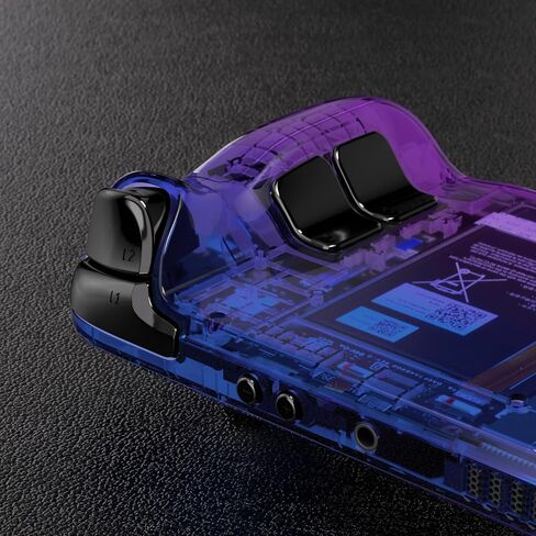 eXtremeRate Gradient Translucent Bluebell Faceplate Back Plate Shell for Steam Deck LCD, Handheld Console Replacement Housing Case, Custom Full Set Shell with Buttons for Steam Deck - Console Without in Saudi Arabia