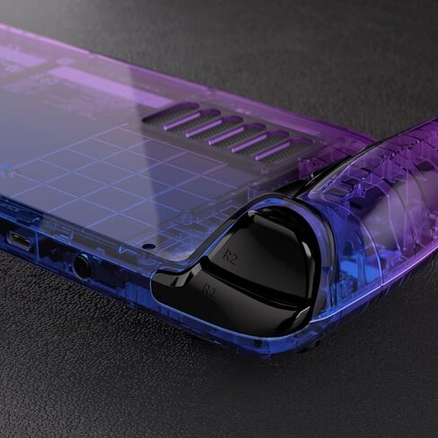 eXtremeRate Gradient Translucent Bluebell Faceplate Back Plate Shell for Steam Deck LCD, Handheld Console Replacement Housing Case, Custom Full Set Shell with Buttons for Steam Deck - Console Without in Saudi Arabia