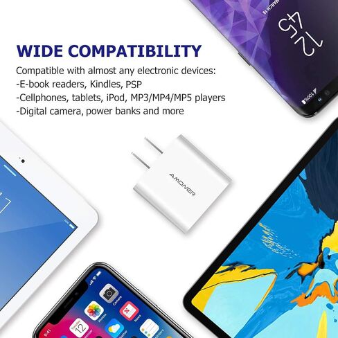 USB Wall Charger, Amoner 2Pack 15W 3-Port USB Plug Cube USB Cube Power Adapter for iPhone 14/13/12/11/Pro/ProMax/Xs/XR/X/8, Galaxy S22 S21 and More and More in Kuwait
