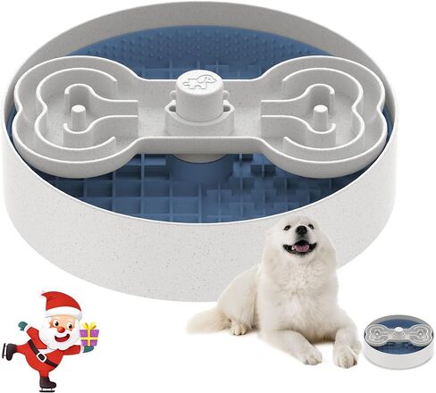 Dog Bowls for Small Dogs,Slow Feeder Dog Bowls for Dry, Wet and Raw Food, Dog Puzzle Feeder with Slow Feeder Insert, Puppy Bowls 7.5 Inch, Green in Saudi Arabia