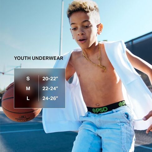 PSD Boy's Spiral Chill Yth Boxer Briefs, Multi, M in Kuwait