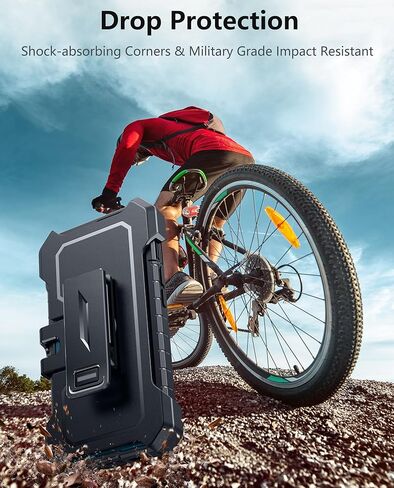 FNTCASE for iPhone 14/13 Case : with Belt-Clip Holster & Kickstand - Heavy Duty Military Grade Protection Cover Shockproof TPU Phone Shell Durable Rugged Full Protective Phonecase - 6.1 inch Black in Saudi Arabia