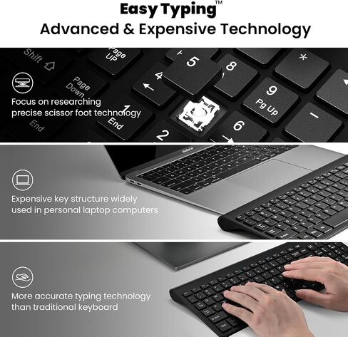 لوحة مفاتيح وماوس لاسلكيين من cimetech، [ماوس قابل لإعادة الشحن] [مفتاح تبديل مقص صامت] [أزرار لتوفير العمالة] لوحة مفاتيح وماوس كمبيوتر لاسلكي فائق النحافة، إعداد سهل للكمبيوتر/الكمبيوتر المحمول/Mac/Windows - أبيض in Kuwait