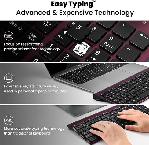 cimetech Wireless Keyboard and Mouse, [Rechargeable Mouse][Silent Scissor Switch Key][Labor-Saving Buttons]Ultra Slim Wireless Computer Keyboard and Mouse, Easy Setup for PC/Laptop/Mac/Windows - White in Kuwait