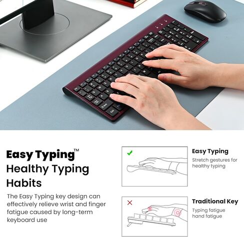 cimetech Wireless Keyboard and Mouse, [Rechargeable Mouse][Silent Scissor Switch Key][Labor-Saving Buttons]Ultra Slim Wireless Computer Keyboard and Mouse, Easy Setup for PC/Laptop/Mac/Windows - White in Kuwait