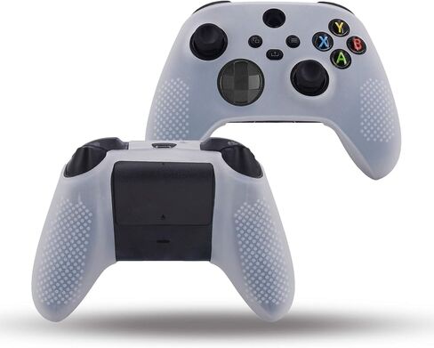 غطاء حماية لجهاز تحكم Xbox Series X/S من السيليكون مضاد للانزلاق SX وحدة تحكم - 8 قطع مقابض إبهام احترافية - أبيض in Kuwait