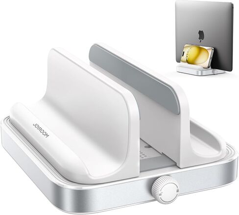 حامل كمبيوتر محمول عمودي من JOYROOM، [سهل الاستخدام وموفر للمساحة] حامل كمبيوتر محمول من الألومنيوم مع مقابض قابلة للتعديل لأجهزة MacBook/Surface/Dell/Chrome Book/أجهزة الكمبيوتر المحمولة المخصصة للألعاب [حتى 17.3 بوصة] أبيض in Kuwait