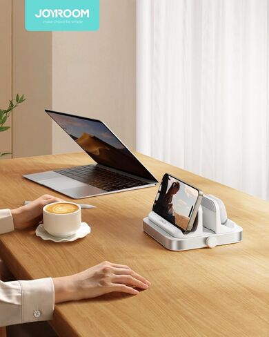 حامل كمبيوتر محمول عمودي من JOYROOM، [سهل الاستخدام وموفر للمساحة] حامل كمبيوتر محمول من الألومنيوم مع مقابض قابلة للتعديل لأجهزة MacBook/Surface/Dell/Chrome Book/أجهزة الكمبيوتر المحمولة المخصصة للألعاب [حتى 17.3 بوصة] أبيض in Kuwait