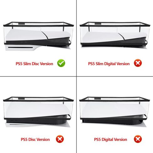 غطاء غبار أفقي من PlayVital لإصدار قرص PS5 النحيف (التصميم الأصغر الجديد)، غطاء حماية شفاف مقاوم للغبار ومقاوم للماء لوحدة تحكم PS5 النحيفة in Kuwait