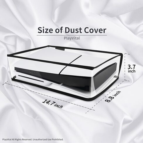غطاء غبار أفقي من PlayVital لإصدار قرص PS5 النحيف (التصميم الأصغر الجديد)، غطاء حماية شفاف مقاوم للغبار ومقاوم للماء لوحدة تحكم PS5 النحيفة in Kuwait