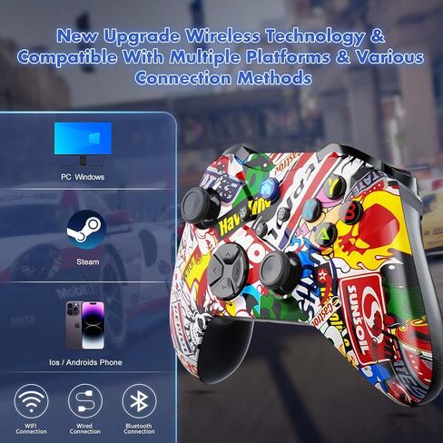 وحدة تحكم Gamrombo اللاسلكية لأجهزة الكمبيوتر التي تعمل بنظام Windows وSteam وAndroid وiOS مع وحدة تحكم ألعاب الكمبيوتر بوظيفة TURBO/Macro (الاتصال بوحدات تحكم Xbox غير مدعوم في الوقت الحالي) in Kuwait