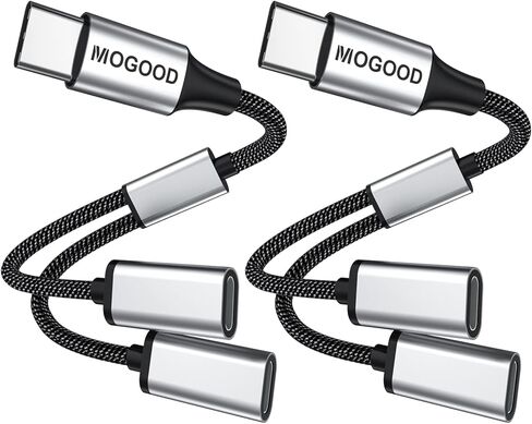 USB C to Dual USB C Female Adapter, 2 Ports, Not for Monitor and Charging, Incredibly Durable, Super Fit, 5V/0.9A Power Output in Kuwait