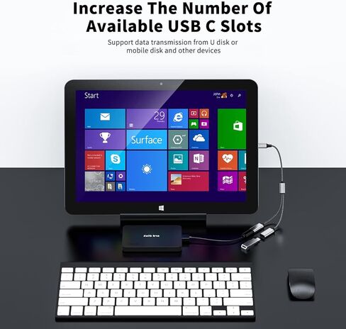 USB C to Dual USB C Female Adapter, 2 Ports, Not for Monitor and Charging, Incredibly Durable, Super Fit, 5V/0.9A Power Output in Kuwait