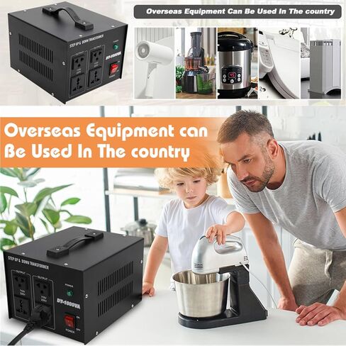 YaeCCC 2000VA محول جهد كهربي محول عالي التحمل خطوة لأعلى ولأسفل 110 إلى 220 فولت مع منفذ USB in Kuwait