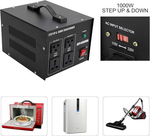 YaeCCC 2000VA محول جهد كهربي محول عالي التحمل خطوة لأعلى ولأسفل 110 إلى 220 فولت مع منفذ USB in Kuwait