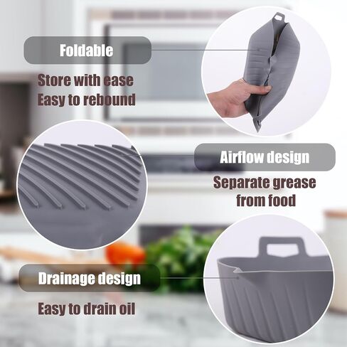 Silicone Liners Square 7 inches for Air Fryer, 2 Pcs Non-stick Food-grade Reusable Silicone Pot Baking Tray Basket Bowl Oven Air Fryer Accessories in Saudi Arabia