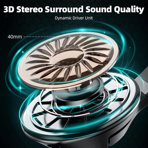 2.4Ghz Wireless Gaming Headset for PC, PS5, PS4, MacBook, with Microphone, Over-Ear Bluetooth Gaming Headphones for Cell Phone, Soft Earmuff - 40 Hours Playtime, Only Wired Mode for Xbox Series in Saudi Arabia