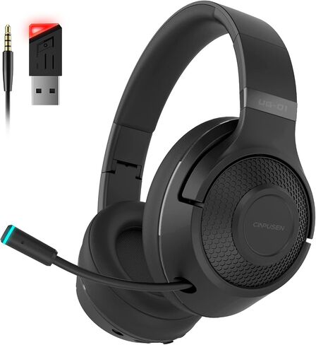 2.4Ghz Wireless Gaming Headset for PC, PS5, PS4, MacBook, with Microphone, Over-Ear Bluetooth Gaming Headphones for Cell Phone, Soft Earmuff - 40 Hours Playtime, Only Wired Mode for Xbox Series in Saudi Arabia