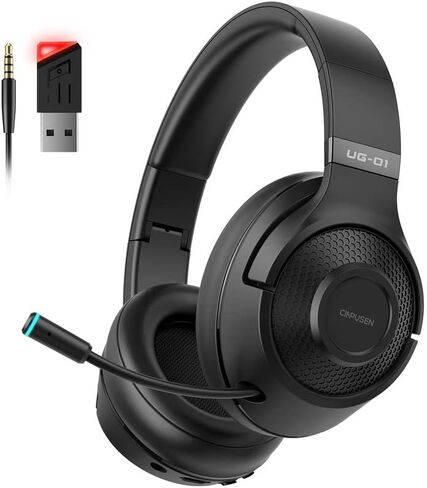 2.4Ghz Wireless Gaming Headset for PC, PS5, PS4, MacBook, with Microphone, Over-Ear Bluetooth Gaming Headphones for Cell Phone, Soft Earmuff - 40 Hours Playtime, Only Wired Mode for Xbox Series in Saudi Arabia