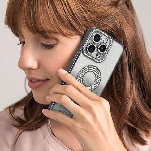 Losin for iPhone 15 Pro Max Bling Case Women Girls Luxury Gradient Glitter Diamond Case Sparkle Rhinestone Camera Lens Protection Soft Silicone Shockproof Cover for iPhone 15 Pro Max 6.7 inch, Gold in Kuwait