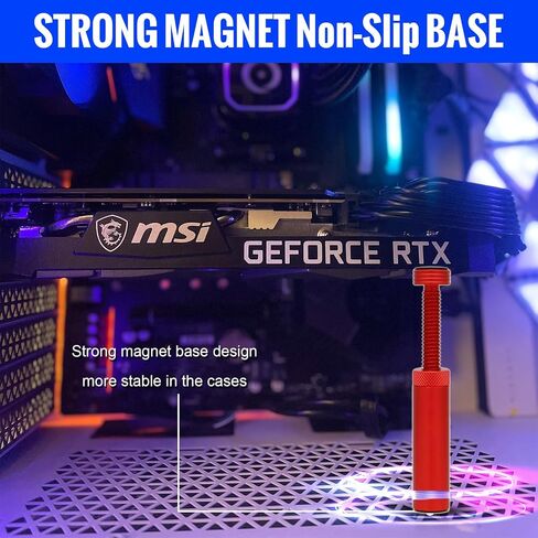 GPU Support Bracket, Graphics Video Card Brace with Height Adjustable, Anti Sag Holder for Universal Graphics Card Sag, GPU Stand with Magnet and Rubber Pad (White) in Kuwait