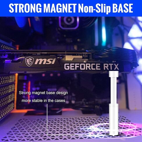 GPU Support Bracket, Graphics Video Card Brace with Height Adjustable, Anti Sag Holder for Universal Graphics Card Sag, GPU Stand with Magnet and Rubber Pad (White) in Kuwait