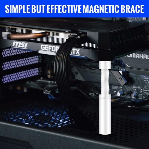 GPU Support Bracket, Graphics Video Card Brace with Height Adjustable, Anti Sag Holder for Universal Graphics Card Sag, GPU Stand with Magnet and Rubber Pad (White) in Kuwait