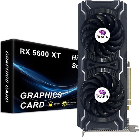 بطاقة رسومات KAER RX580 سعة 8 جيجابايت GDDR5 256 بت بطاقة رسومات كمبيوتر مع مراوح مزدوجة 1284/7000 ميجاهرتز، بطاقة رسومات ألعاب PCI Express 3.0، سطح مكتب DVI HDMI DP in Saudi Arabia
