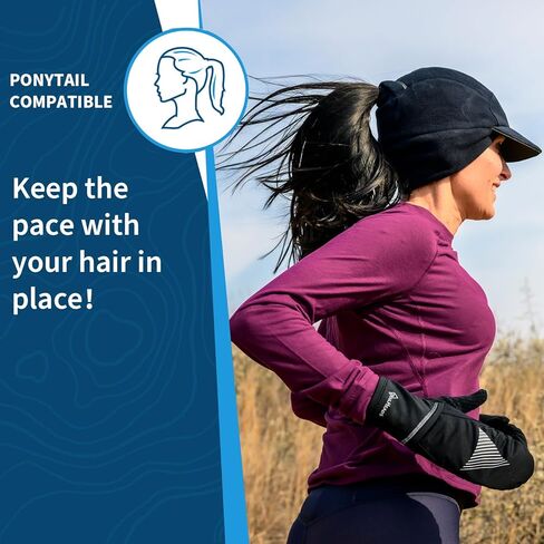 TrailHeads Fleece Ponytail Hat for Women – Trailblazer Reflective Winter Hat with Ponytail Hole for Workouts in Kuwait