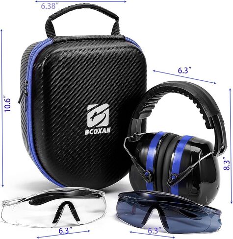 Shooting ear protection safety eamuffs, Gun range hearing protection, Shooting glasses, Earplugs, carrying case in Saudi Arabia
